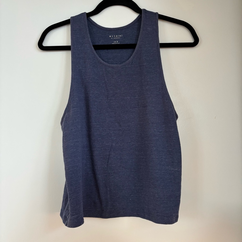 Madewell Blue Sleeveless Crop Tank Top